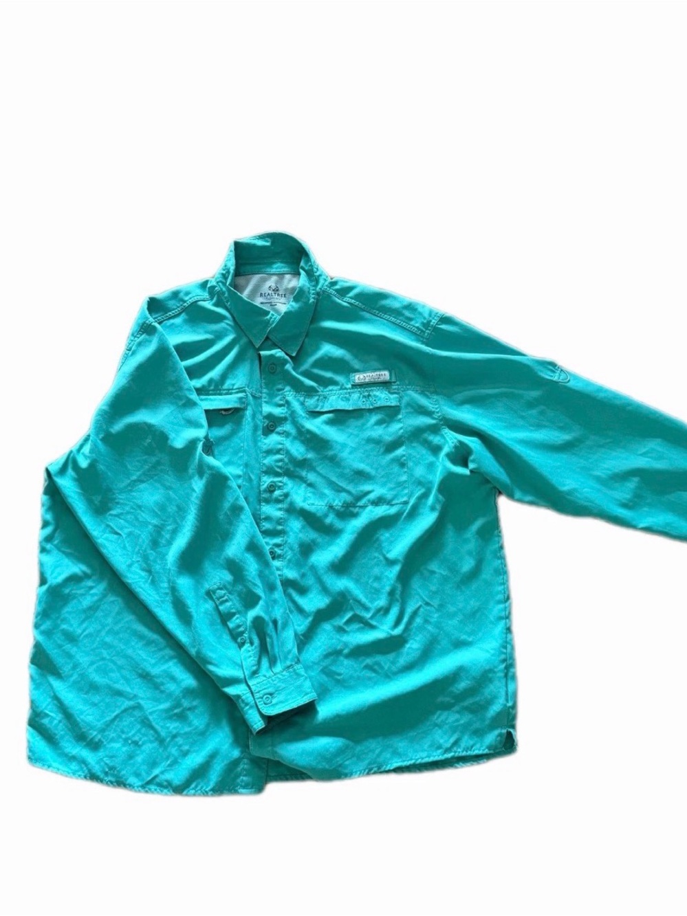 RealTree Fishing Men's Teal Lightweight Long-Sleeve Shirt Jacket